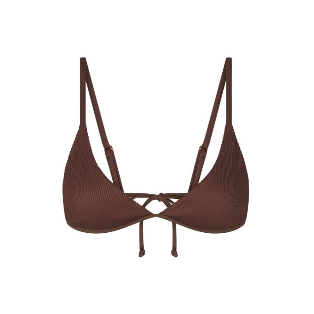 Sanori Swim Rib Tulum Triangle Bikini Top - S - Brown